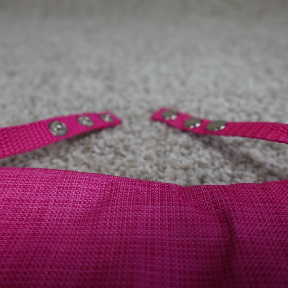 Thirty-One Pocket-A-Tote Pink Crosshatch Zipper Pouch Hooks Embroidery Organizer - Picture 5 of 8